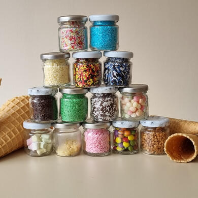 Buntemischung Eisstreusel mit Waffeln